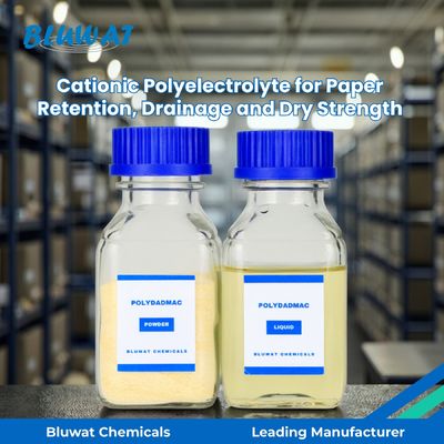 kaufen Kationisches Polyelektrolyt Quaternäres Ammonium Polymer für Papierretention, Entwässerung und Trockenfestigkeit | Bluwat Chemicals on-line-Fertigung