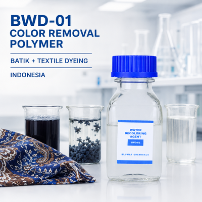 Besorgen BWD-01 Kationischer Farbentfernungs-Polymer für Batik- und Textilfärbeabwässer in Indonesien on-line-Fertigung