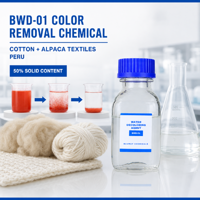 Besorgen BWD-01 Farbentfernungs-Chemikalie für Textilabwässer aus Baumwolle und Alpaka in Peru on-line-Fertigung