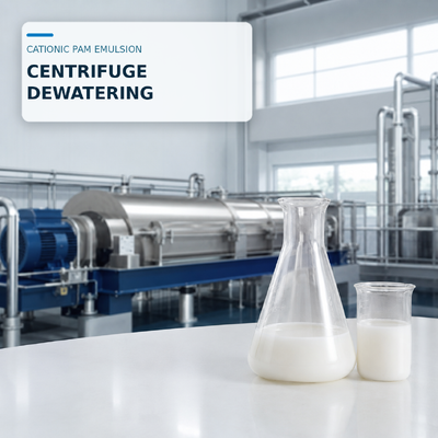Besorgen Kationische Polyacrylamid-PAM-Emulsion zur Zentrifugen-Entwässerung von Klärschlamm on-line-Fertigung
