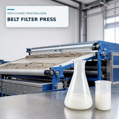 Besorgen Hochladende Polyacrylamid-CPAM-Emulsion zur Entwässerung von Schlamm durch Filterpressen on-line-Fertigung