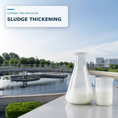 Besorgen Hochmolekulare kationische PAM-Emulsion zur Eindickung von Klärschlamm mit mittlerer bis ultrahoher Ladung on-line-Fertigung