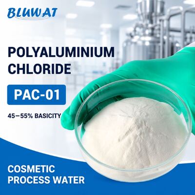 Besorgen PAC-01 Weißes Pulver Polyaluminiumchlorid mit 45-55% Basizität in 25kg Säcken für die kosmetische Wasseraufbereitung on-line-Fertigung