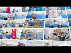 Abwasseraufbereitung Fässer Gläser Tests Experimentent durch Koagulanzien und Flockulanzien