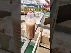 Polyacrylamid-Flockulationstest in einer Kläranlage.